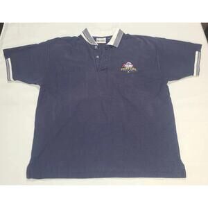 Vintage Walt Disney Yacht Club Men's Blue Polo Shirt sz M